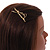 Contemporary Hammered Branch Hair Grip/ Slide In Gold Tone - 70mm Long - view 3