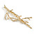 Contemporary Hammered Branch Hair Grip/ Slide In Gold Tone - 70mm Long - view 5