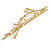 Contemporary Hammered Branch Hair Grip/ Slide In Gold Tone - 70mm Long - view 6