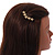 Multi Star Scratched Hair Slide/ Grip in Gold Tone - 60mm Across - view 3
