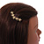 Multi Star Scratched Hair Slide/ Grip in Gold Tone - 60mm Across - view 4