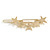 Multi Star Scratched Hair Slide/ Grip in Gold Tone - 60mm Across - view 5