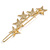 Multi Star Scratched Hair Slide/ Grip in Gold Tone - 60mm Across - view 6