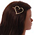 Gold Tone Polished Open Heart Hair Slide/ Grip - 55mm Across - view 3