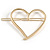 Gold Tone Polished Open Heart Hair Slide/ Grip - 55mm Across - view 4