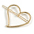 Gold Tone Polished Open Heart Hair Slide/ Grip - 55mm Across - view 5