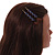 2 Gold Plated Violet Blue Enamel Heart Hair Grips/ Slides - 65mm - view 2