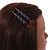 2 Gold Plated Violet Blue Enamel Heart Hair Grips/ Slides - 65mm - view 3