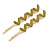 2 Gold Plated Pastel Olive Enamel Heart Hair Grips/ Slides - 65mm