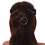 Set Of Twisted Hair Slides and Open Circle Hair Slide/ Grip In Gold Tone Metal - view 2