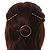 Set Of Twisted Hair Slides and Open Circle Hair Slide/ Grip In Gold Tone Metal - view 3