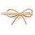 Set Of Twisted Hair Slides and Open Bow Hair Slide/ Grip In Gold Tone Metal - view 8
