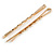 Set Of Twisted Hair Slides and Open Bow Hair Slide/ Grip In Gold Tone Metal - view 7