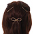 Set Of Twisted Hair Slides and Open Bow Hair Slide/ Grip In Gold Tone Metal - view 3