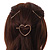 Set Of Twisted Hair Slides and Open Heart Hair Slide/ Grip In Gold Tone Metal - view 3