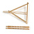Set Of Twisted Hair Slides and Open Triangular Hair Slide/ Grip In Gold Tone Metal