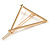 Set Of Twisted Hair Slides and Open Triangular Hair Slide/ Grip In Gold Tone Metal - view 4