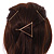 Set Of Twisted Hair Slides and Open Triangular Hair Slide/ Grip In Gold Tone Metal - view 7