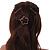 Set Of Twisted Hair Slides and Open Flower Hair Slide/ Grip In Gold Tone Metal - view 2