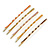 Set of 5 Multicoloured Enamel Hair Slides In Gold Tone - 65mm Long