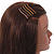 Set of 5 Multicoloured Enamel Wavy Hair Slides In Gold Tone - 55mm Long - view 3