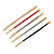 Set of 5 Multicoloured Enamel Hair Slides In Gold Tone - 65mm Long