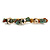 Stylish Glass, Semiprecious and Acrylic Stone Barrette Hair Clip Grip in Gold Tone (Olive, Green, Amber) - 85mm W - view 8