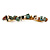 Stylish Glass, Semiprecious and Acrylic Stone Barrette Hair Clip Grip in Gold Tone (Olive, Green, Amber) - 85mm W - view 7
