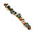 Stylish Glass, Semiprecious and Acrylic Stone Barrette Hair Clip Grip in Gold Tone (Olive, Green, Amber) - 85mm W - view 6