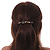 Stylish Glass, Semiprecious and Acrylic Stone Barrette Hair Clip Grip in Gold Tone (Olive, Green, Amber) - 85mm W - view 2