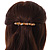 Stylish Glass, Semiprecious and Acrylic Stone Barrette Hair Clip Grip in Gold Tone (Caramel, Champagne) - 85mm W - view 3
