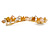 Stylish Glass, Semiprecious and Acrylic Stone Barrette Hair Clip Grip in Gold Tone (Caramel, Champagne) - 85mm W - view 6
