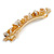 Stylish Glass, Semiprecious and Acrylic Stone Barrette Hair Clip Grip in Gold Tone (Caramel, Champagne) - 85mm W - view 8