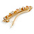 Stylish Glass, Semiprecious and Acrylic Stone Barrette Hair Clip Grip in Gold Tone (Caramel, Champagne) - 85mm W - view 5