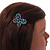 Light Blue Butterfly Hair Slide/ Grip - 50mm Across - view 3