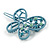 Light Blue Butterfly Hair Slide/ Grip - 50mm Across - view 7