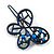 Dark Blue Butterfly Hair Slide/ Grip - 50mm Across - view 6