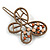 Taupe Brown Butterfly Hair Slide/ Grip - 50mm Across - view 6