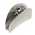 Gunmetal Finish Scratched Crescent Hair Claw/ Clamp - 60mm Across - view 4