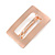 Rose Gold Tone Satin Finish Large 'Buckle' Square Barrette Hair Clip Grip - 80mm Across - view 5