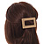 Gold Tone Satin Finish Large 'Buckle' Square Barrette Hair Clip Grip - 80mm Across - view 3