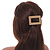 Gold Tone Satin Finish Large 'Buckle' Square Barrette Hair Clip Grip - 80mm Across - view 4