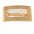 Gold Tone Satin Finish Large 'Buckle' Square Barrette Hair Clip Grip - 80mm Across - view 7