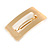 Gold Tone Satin Finish Large 'Buckle' Square Barrette Hair Clip Grip - 80mm Across - view 8