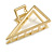 Matte Gold Tone Geometric Triangular Hair Claw/ Clamp - 75mm Across - view 3