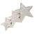 Triple Star Scratched Barrette Hair Clip Grip in Silver Tone - 65mm W - view 8
