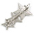 Triple Star Scratched Barrette Hair Clip Grip in Silver Tone - 65mm W - view 6
