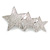 Triple Star Scratched Barrette Hair Clip Grip in Silver Tone - 65mm W - view 5