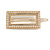 Gold Tone Clear Crystal Cream Faux Pearl Square Hair Slide/ Grip - 60mm Across - view 7