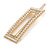 Gold Tone Clear Crystal Cream Faux Pearl Square Hair Slide/ Grip - 60mm Across - view 6